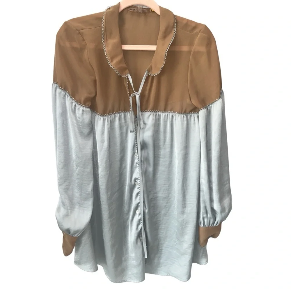 For Love & Lemons Skivvies Soliana Sleep Shirt Dress Women’s Small Lounge *Flaw - Picture 4 of 16